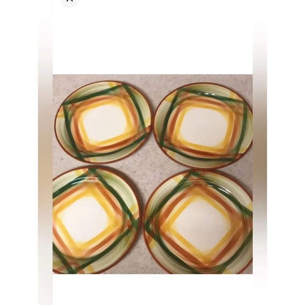 Vernonware Hand Painted Vintage Plates Set of 4